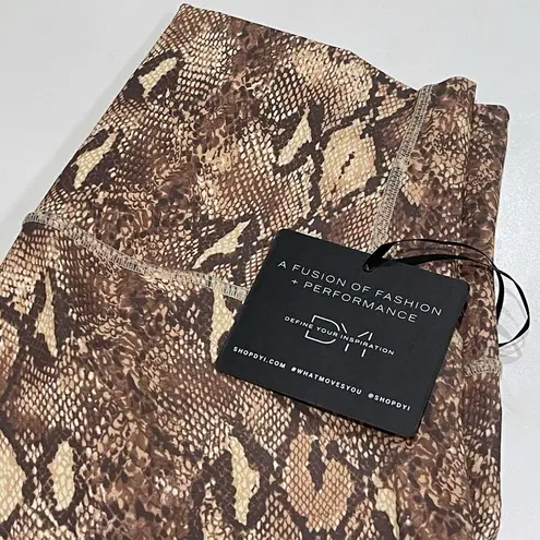 DYI S Signature Tight Printed Snakeskin Reptile HighRise Brown Leggings Workout
