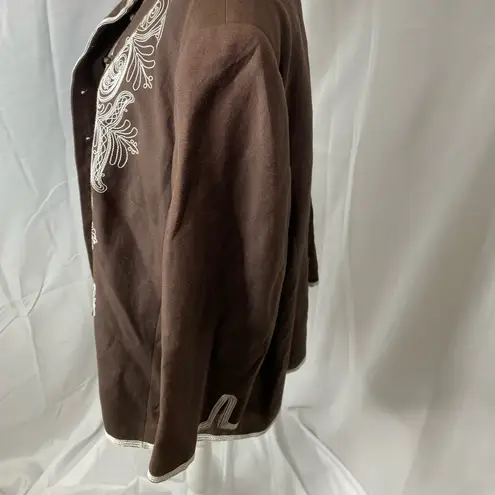 Peter Nygard Vintage Nygard Collection linen blend embroidered jacket 20w