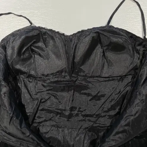 Lucy Paris New Glitter Polka Dot Tulle Satin Ruched Waist Dress Black