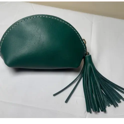 Portland Leather Goods Taco Tassel Pouch Peacock Retired Green Coin Card Holder