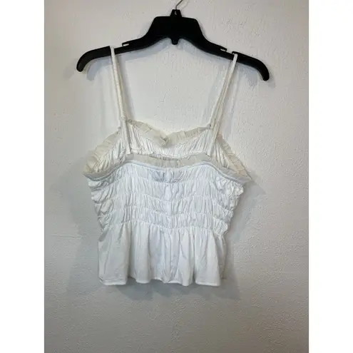 Sunday in Brooklyn Anthropologie Ivory Camisole Size M Smocked Ruffle Straps
