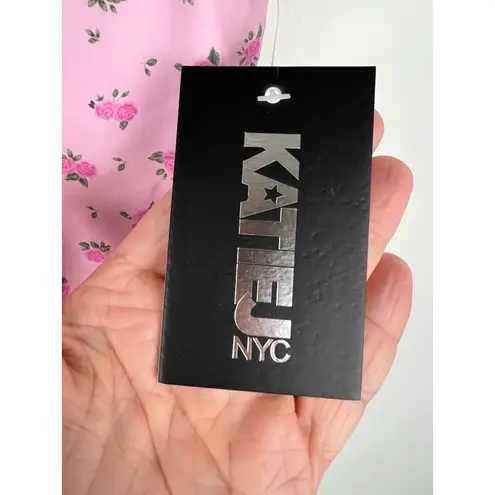 NWT KATIEJ NYC Ditsy Rose Kelsey Tank Top Pink Floral Crop Size Small Scoop Neck