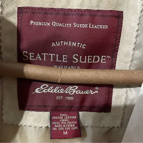 Eddie Bauer Vintage  SEATTLE SUEDE Women’s Blazer Washable Suede Tan pockets - M