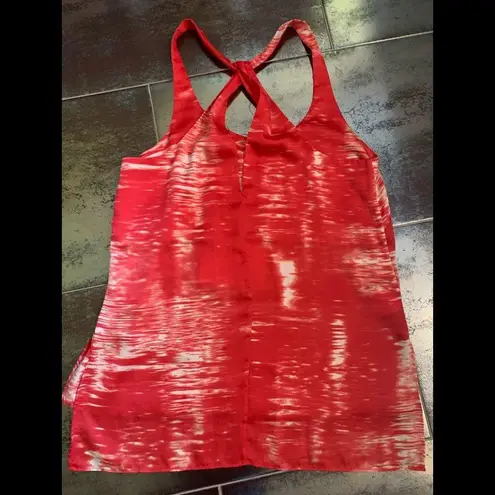 BCBG MaxAzria Red White Space-dyed Tank XS