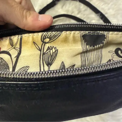 The Sak Black Leather Foldover Crossbody Bag