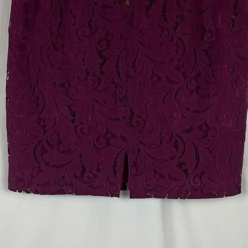 CAbi  Sheer Burgundy Lace BalletCore Party Event Pencil Skirt NWOT