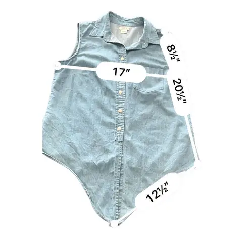 J. Crew denim Sleeveless Blouse size S Blue