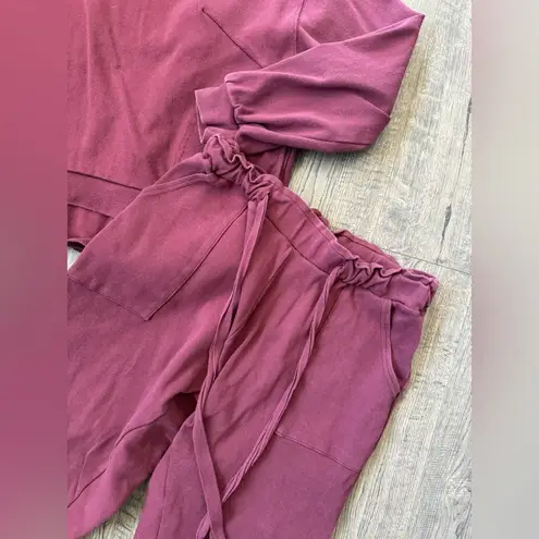 Free People  Beach Maroon Cotton Sweats Set