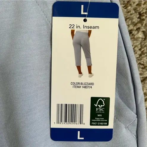 32 Degrees Heat 🦋 NWT 32 Degrees Cool Blizzard Blue Pull On Capri Pants Large Soft Comfy