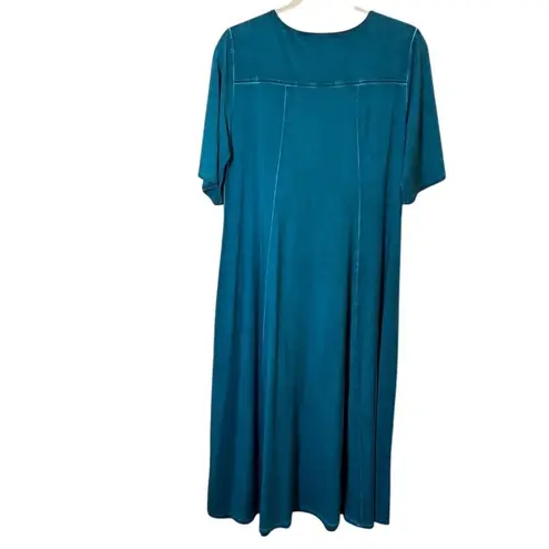 Soft Surroundings Petite M Blue V Neck Seamless Midi Dress