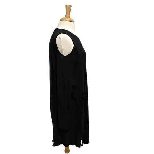 AllSaints Cold Shoulder Knit Sweater Mini Dress Long Sleeve Black size Large