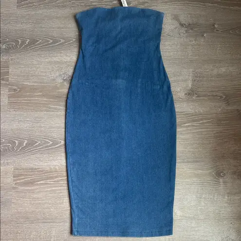 Susana Monaco Strapless Denim Blue Dress Medium