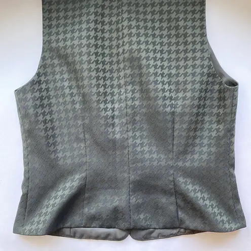 Danny & Nicole Vintage NY olive green houndstooth dress vest, size 10 tall