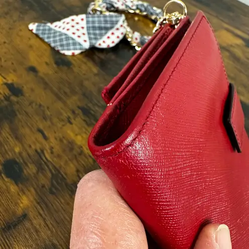 Salvatore Ferragamo Rare "Love" Compact Wallet Red Leather