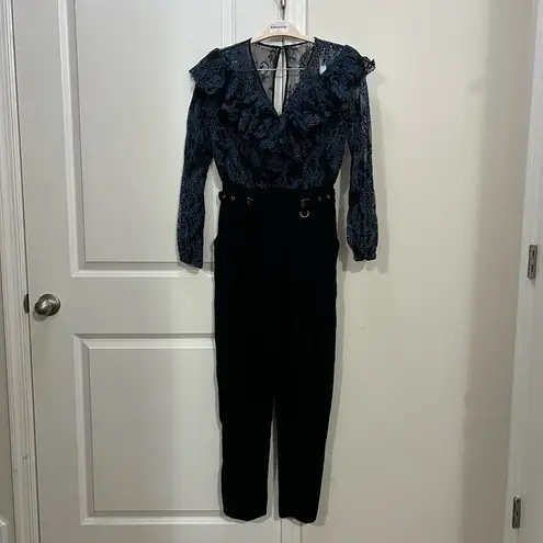 Three Floor Blue & Black Boss Lady Jumpsuit Size 4 US $515