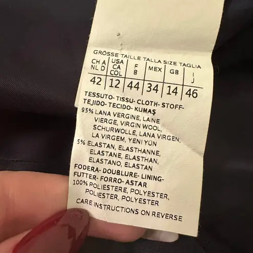 Max Mara Weekend navy blue wool blend blazer jacket size 12