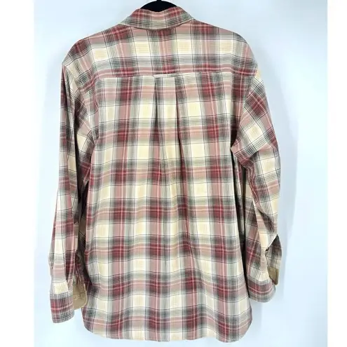 Orvis  Womens Plaid Flannel Long Sleeve Button-Down Shirt outdoor Size Medium