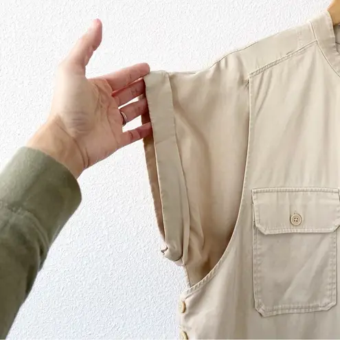 Equipment Acaena Short-Sleeve Mini Utility Dress in Camel Beige