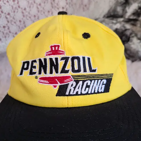 Pennzoil vintage 90s k products  racing embroidered yellow baseball cap hat