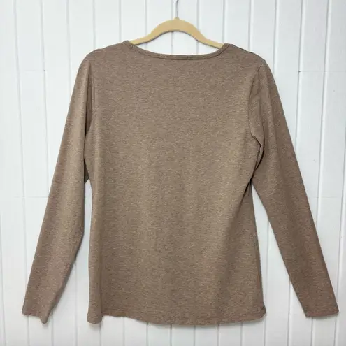 Peruvian Connection Taupe Long Sleeve Tees Size L