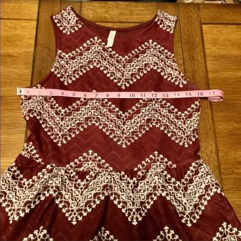 Xhilaration Xhileration Red White Soft Zig Zag Dress Size Large