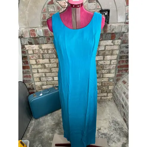 sheath dress blazer jacket embroidered collar teal green blue Size 8