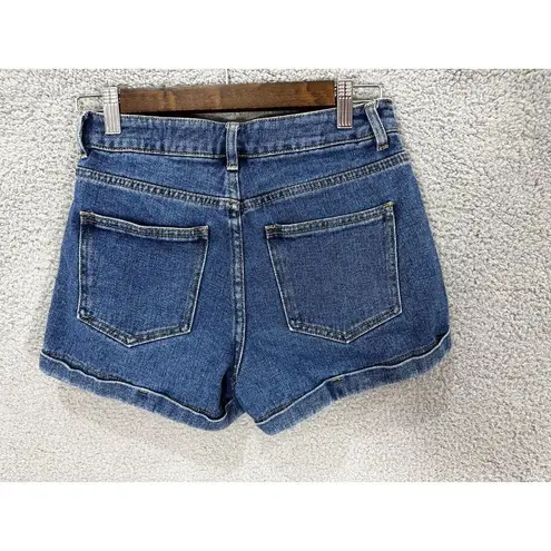 PacSun  womens shorts 24 blue medium wash mom short button fly high rise boho