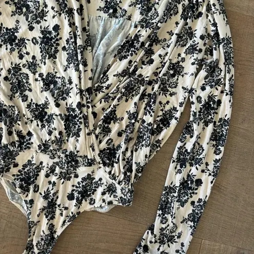 Free People intimately  turnt floral print draped bodysuit