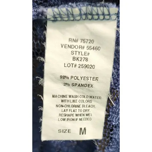 BKE Lace Tank Top Sleeveless Sparkle Accents Blue Racerback Women's M