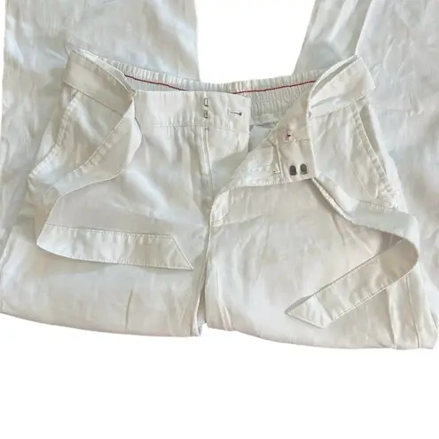 Tommy Hilfiger  Women’s Pants White Belted Preppy Size 2 EUC