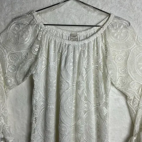 LIldy Full Lace Tunic Elegant ivory Lace Blouse size S White