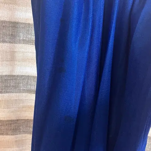 Jessica McClintock Gunn Sax Blue Shimmer Maxi Dress Size 3/4