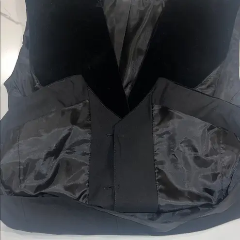 Vintage Rich Black Textured Lined Velvet Vest