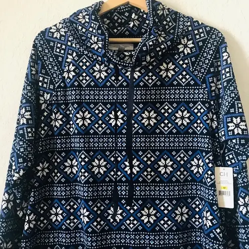 NWT Carole Hochman Lounger blue multi cowl neck size M Size M