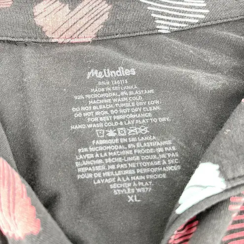 MeUndies UltraModal Short Sleeve PJ Set in Drawn to Me Hearts Size XL Valentines Pink