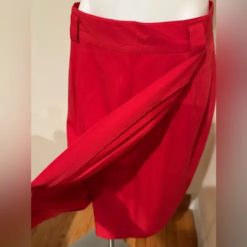 METRO NEW YORK Red Vintage 1990’s Front Layered Belted Skirt Sz 14.