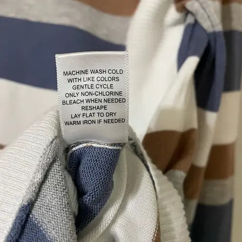 Lety & Me Striped Lightweight Sweater Size 2X Nautical Neutrals Rayon Blend Blue - Image 6