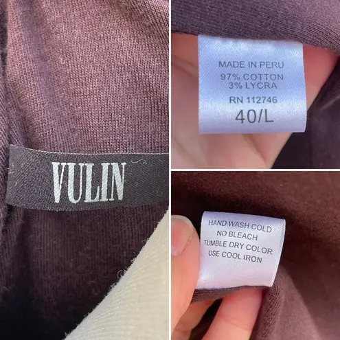 Vulin Purple Wide Collar Open Sweatshirt Cardigan 40/L Size L