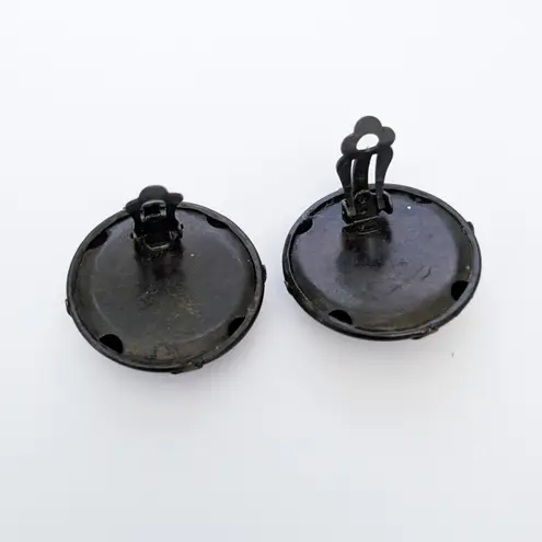 Vintage Clip On Earrings Statement Unusual Artsy Large 1.25"