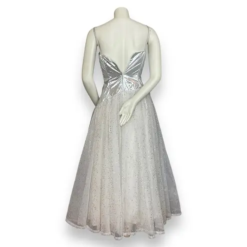 Vintage Party Dress Halloween Costume Fairy Princess Barbie Queen Silver Prom Size XXS