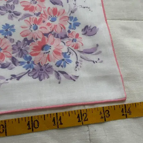 White and pink edge floral print bandana 0833