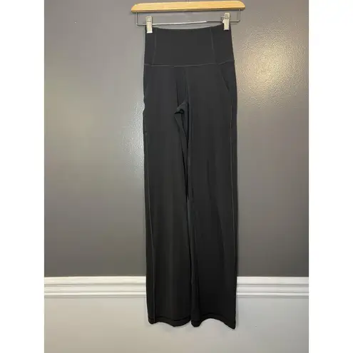 Lululemon Pants Womens 0 Gray High Rise Wide Leg Split Hem Pockets LW5EGZ5.03