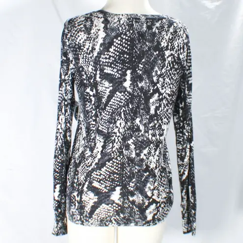 Snakeskin Black & White Animal Print Cardigan Size Medium NWT