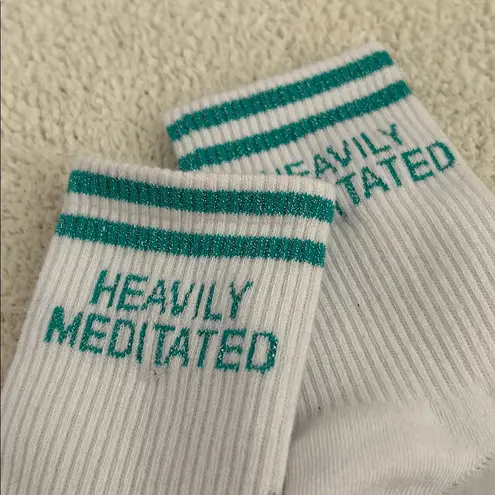 High Heel Jungle by Kathryn Eisman Heavily Meditated Cotton Socks, NWOT, open White