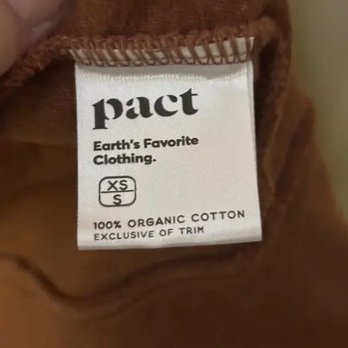 Pact Organic Cotton Cardigan Sweater Rust Brown XS Open Front Pockets - Image 4
