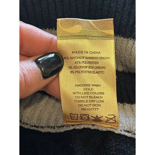 Soybu Women's Size Medium Sweater Full Zip Soft Stripes Bamboo & Soy Origins