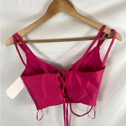 Morgan & Co Lace Up Back Dress Top Size 5 Pink