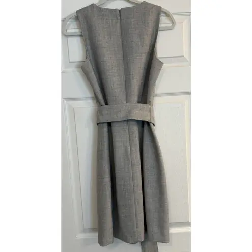 J. Crew Dress Women's Sz 4 Gray Wool Sleeveless Belted Career Office Staple EUC