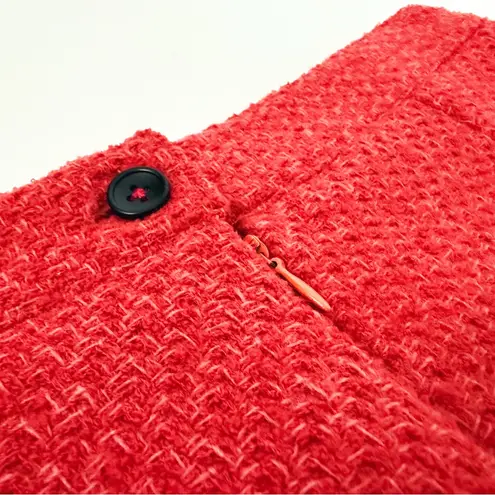 Vintage 70’s Tweed Mini Skirt in Red | Size S/M Size M