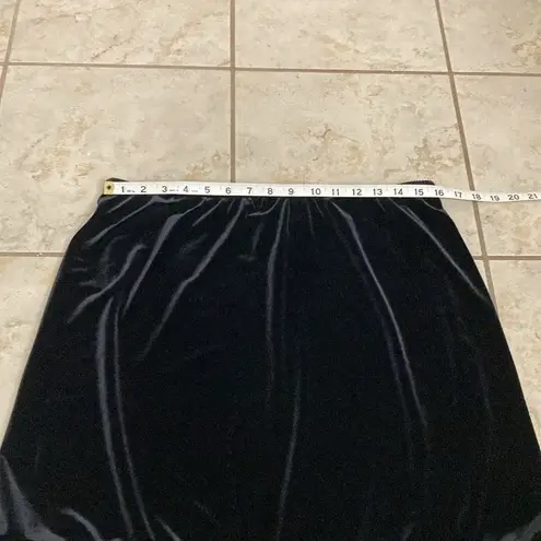 Vintage Victor Costa Velvet Feather Trim Skirt Black Size XL